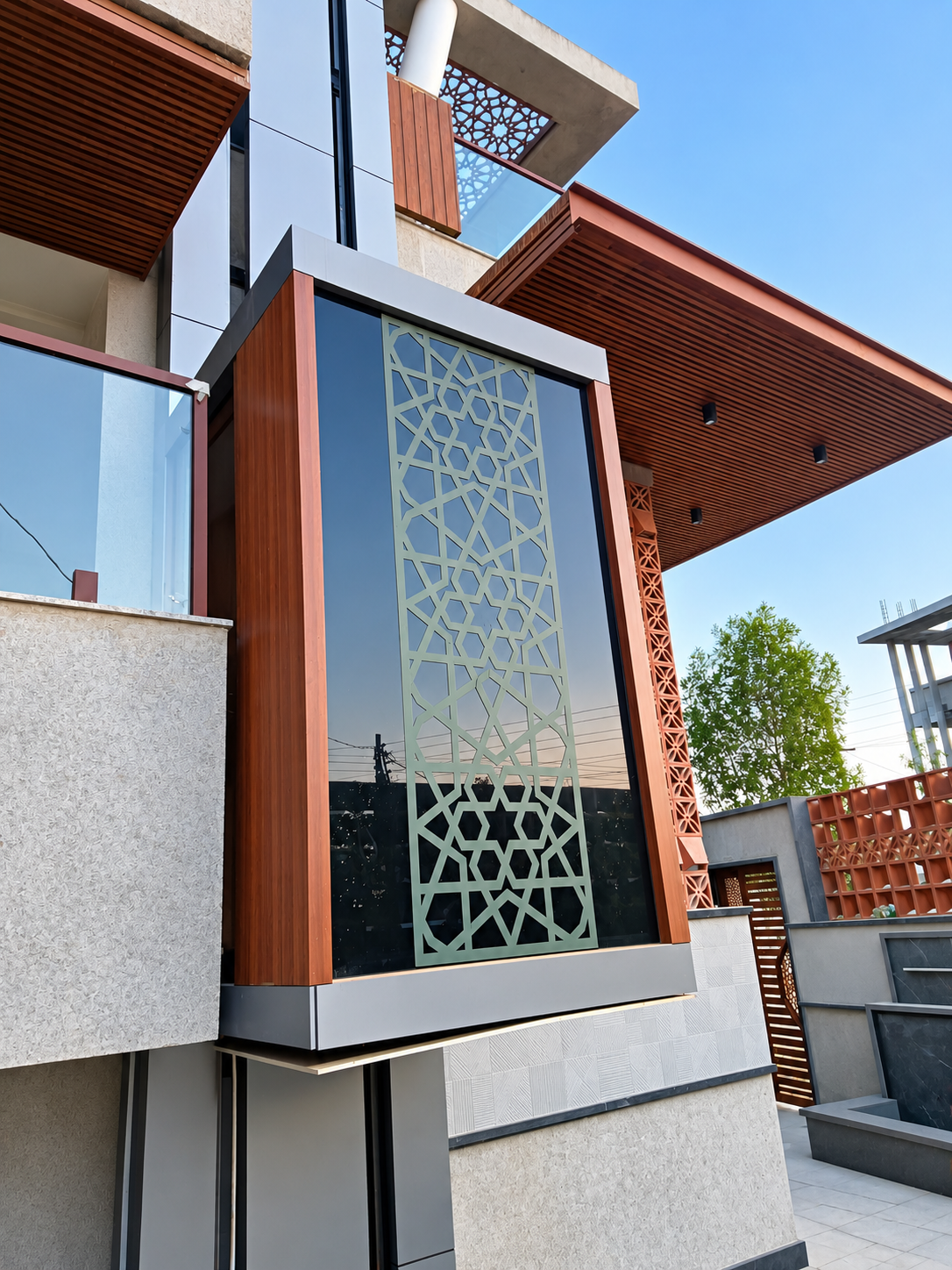 Globus Elevators Geometric Facade Architecture